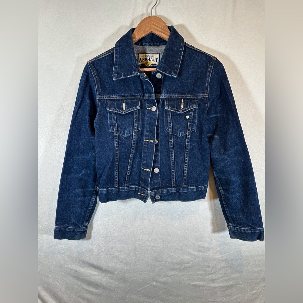 Blue Asphalt Jean Denim Jacket Button Up Long Sleeve Women’s Size M
